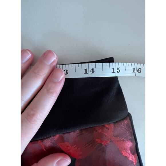 Drapers and Damons MP Red Black Floral Trouser Pants Whimsy Goth Stretch Pull On - Picture 7 of 9